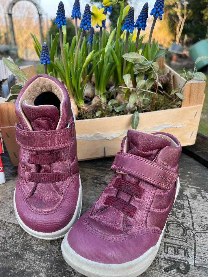 Superfit Leder Sneaker Barfuß-Schuhe Gore Tex Gr. 25 lila/pink in Edingen-Neckarhausen