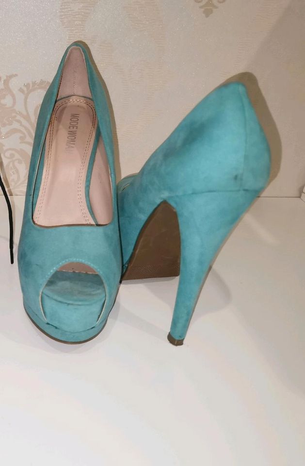 High heels, pumps, peep toes türkis/ blau/ mint in Oerlinghausen