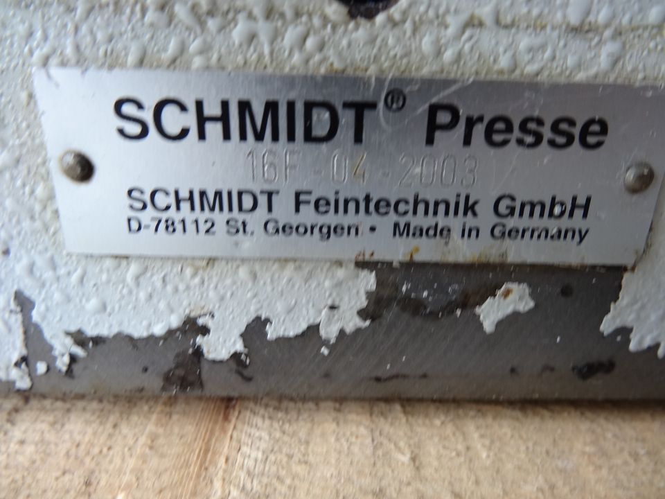 Kniehebelpresse Schmidt 16 F-04-2003 mit Stößelfeineinstellung in Bad Soden-Salmünster