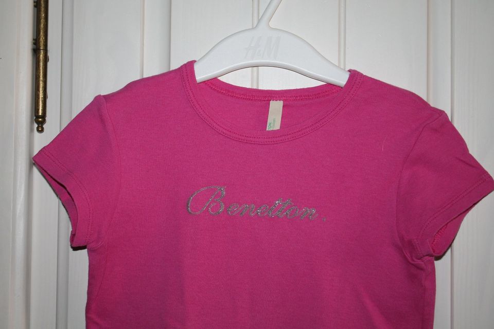 Benetton T-shirt silber Glitzer Gr. XS 104 110 pink grau in Hamburg