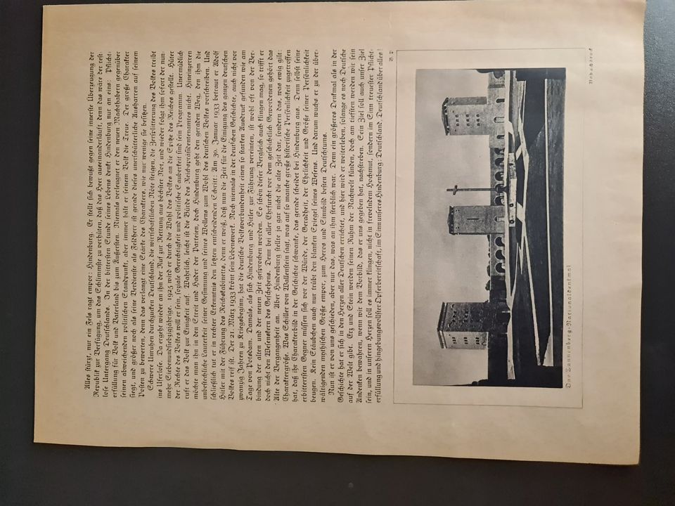Gedenkblatt zum Tode Hindenburg in Karlsruhe