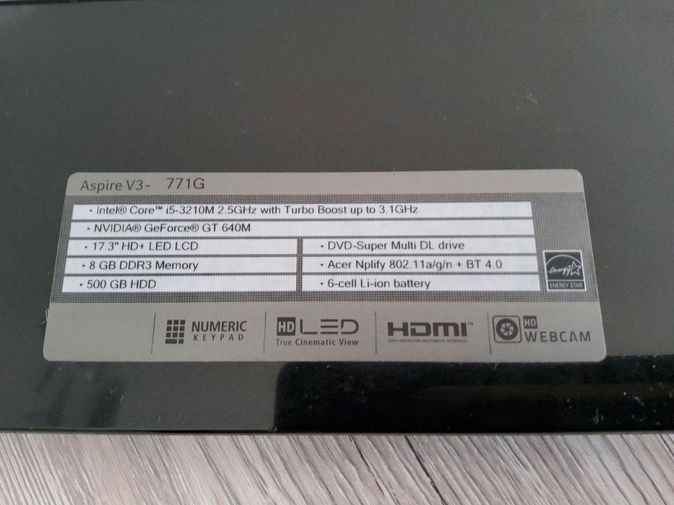 Acer Aspire V3, i5, 17,3", Laptop, voll funktionsfähig in Dachau
