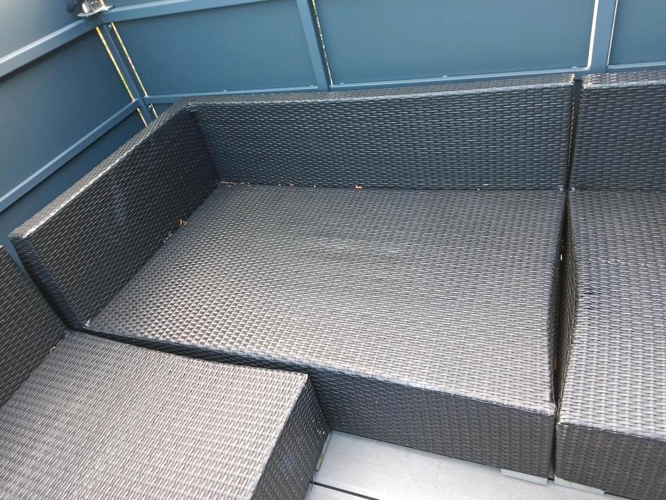 Anthrazit Polyrattan Luxus Gartenlounge XXL mit Gebrauchsspuren in Burgwedel