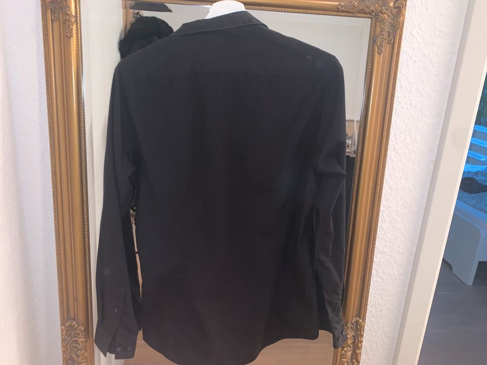 H&M Herren Hemd in schwarz, Größe S in Mainz