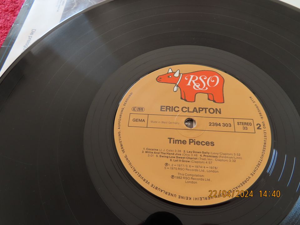 G168 - Eric Clapton ‎– Time Pieces - The Best Of Eric Clapton LP in Tornesch