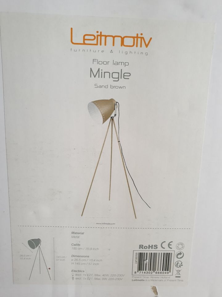 Stehlampe Leitmotiv Mingle Metal-Lampenschirm neu. Ca 145cm in Hamburg