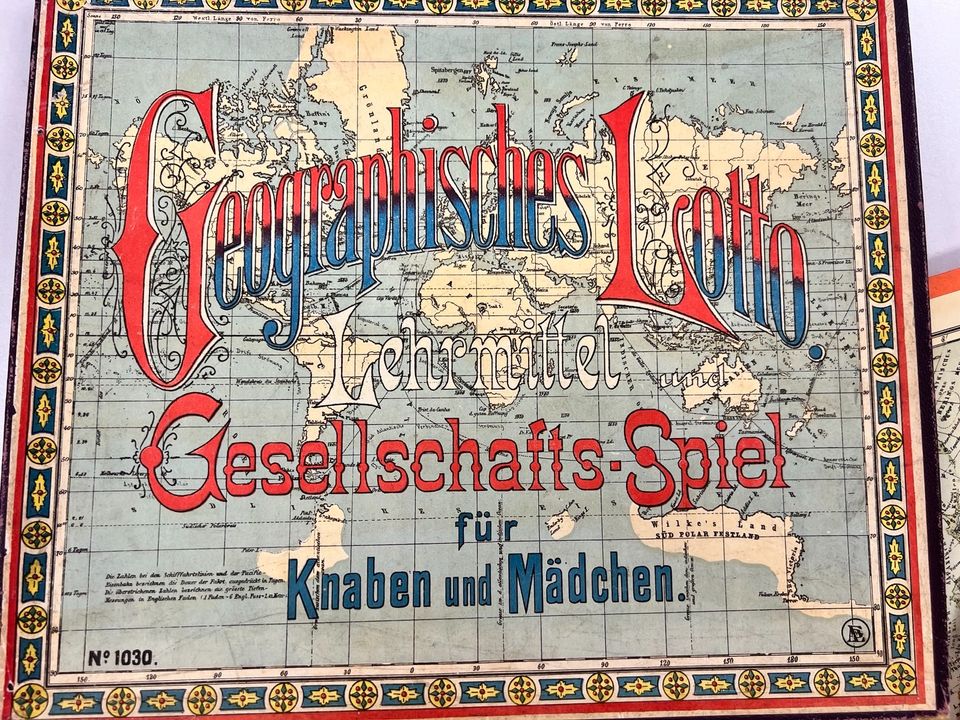 Geographisches Lotto 1910? Antikes Brettspiel Rarität historisch in Kiel