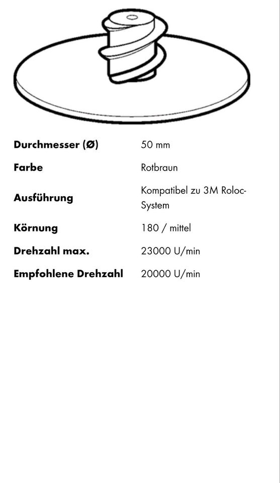 100St Würth Kleinschleifmittel Mini-Vliesscheiben in Hamburg