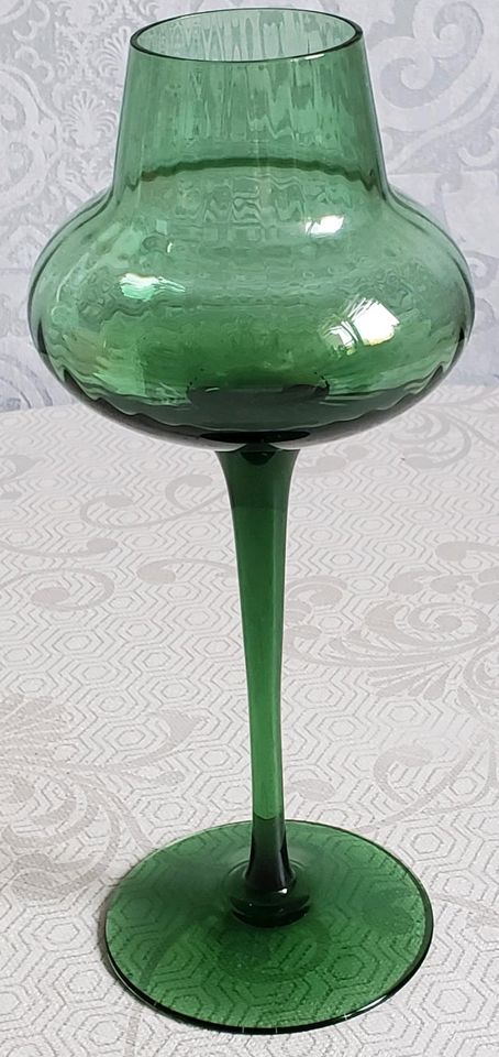 Kerzenhalter Teelichthalter Glas Set grün Vintage DDR Handarbeit in Beeskow