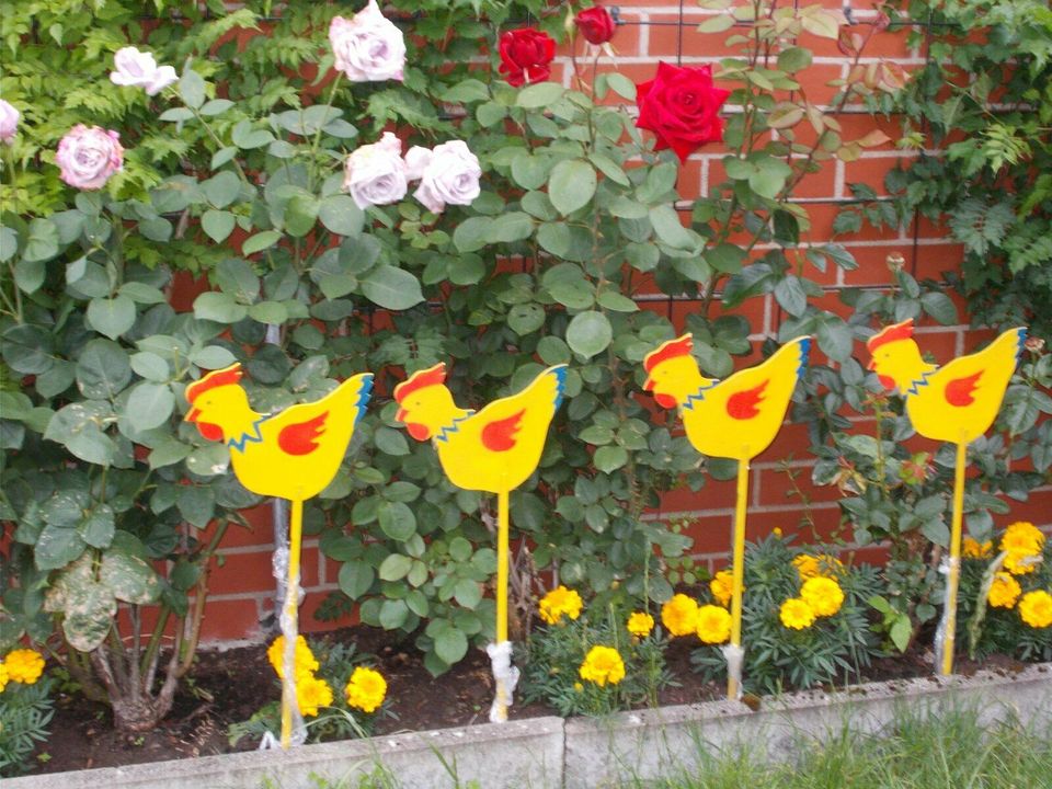 4 schöne bunte XXL  Blumenstecker in Soltau