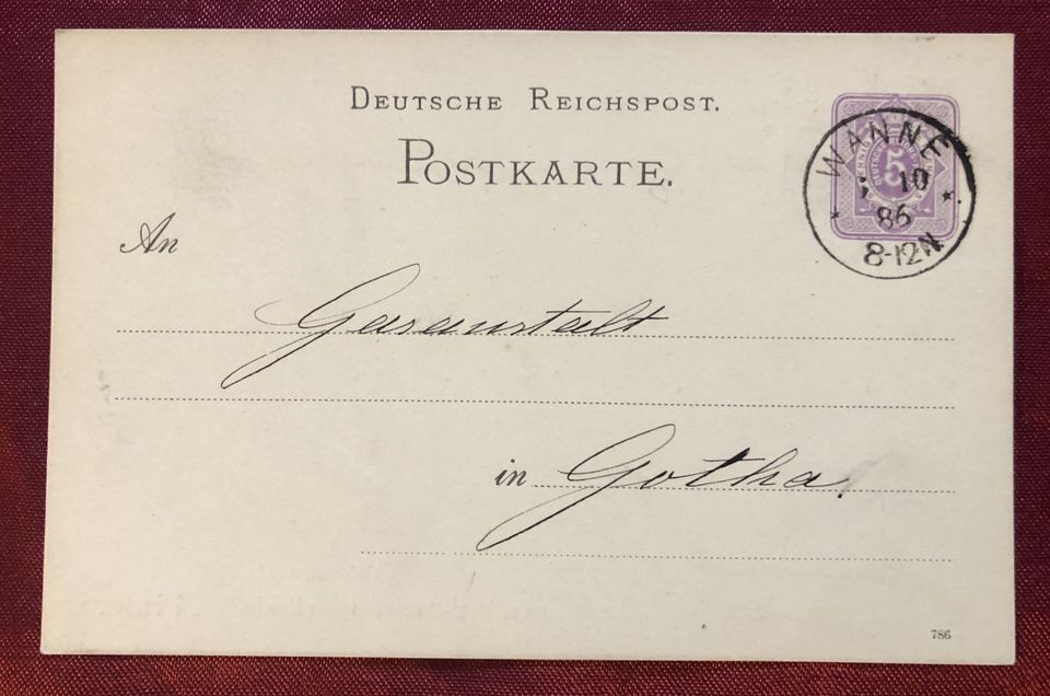 Postkarte Zeche Pluto Wanne-Eikel, Herne 1886 in Kronach