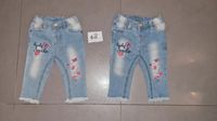 2x Fransen Jeans mit Blümchen Motiv, Größe 68 Nordrhein-Westfalen - Hamm Vorschau