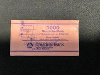 1000 Deutsche Mark Geldschein Banderole Dresdener Bank von 1988 ! Nordrhein-Westfalen - Siegen Vorschau