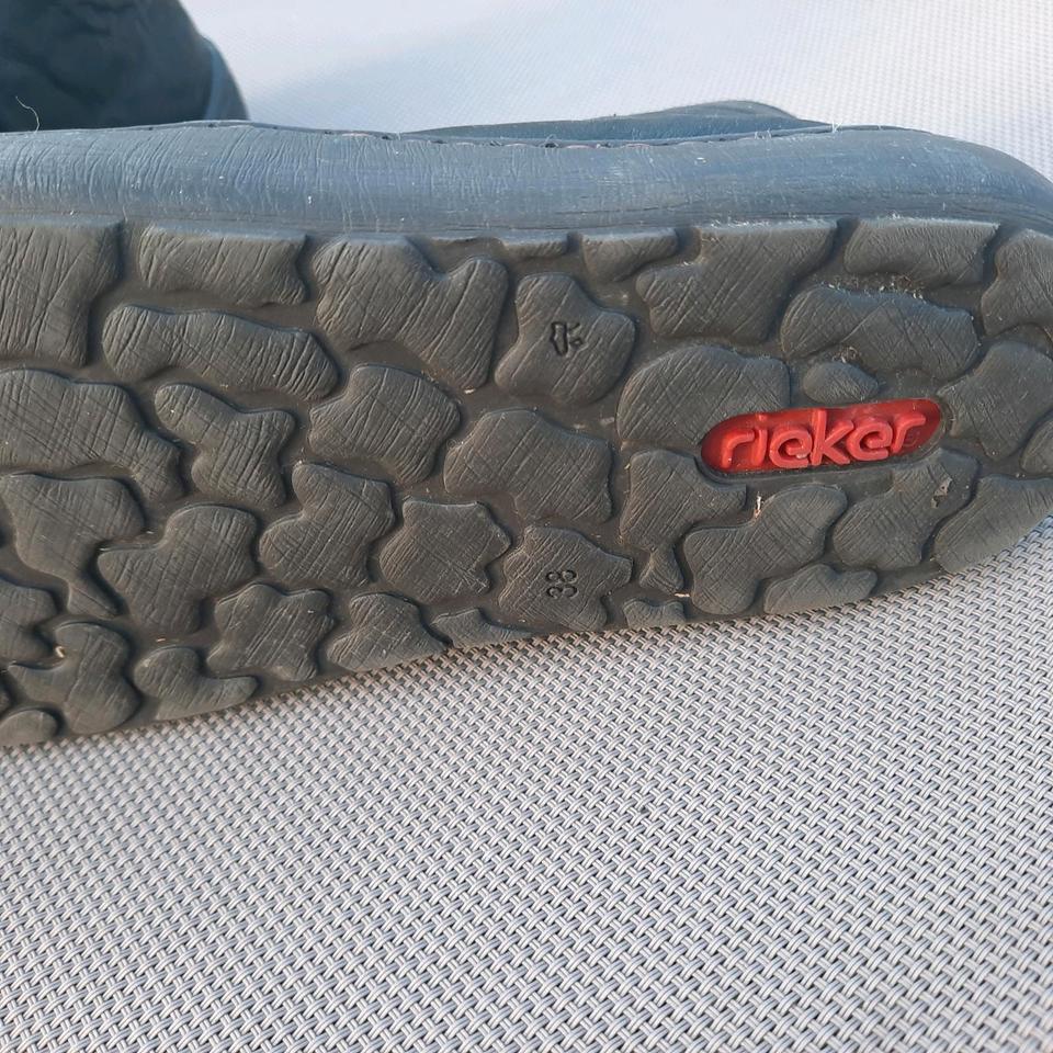 Rieker Damen Schuhe echt Leder schwarz gefüttert 38 in Sand a. Main
