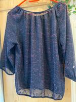 Opus Bluse Gr.36 3/4 Arm , dunkelblau-pink Niedersachsen - Bockhorn Vorschau