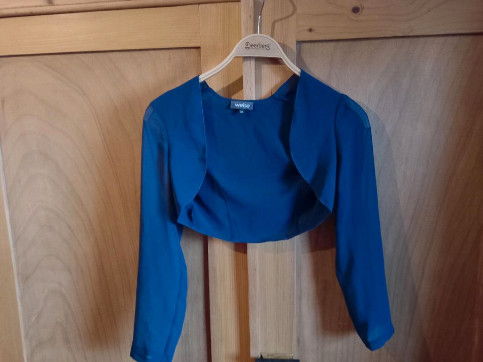 Bolero Jacke WEISE Konfirmationskleid blau  XS 34 32 XXS  158 164 in Elsfleth