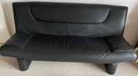 Couch Sofa schwarz weiches Leder Schlaffunktion Bayern - Fensterbach Vorschau