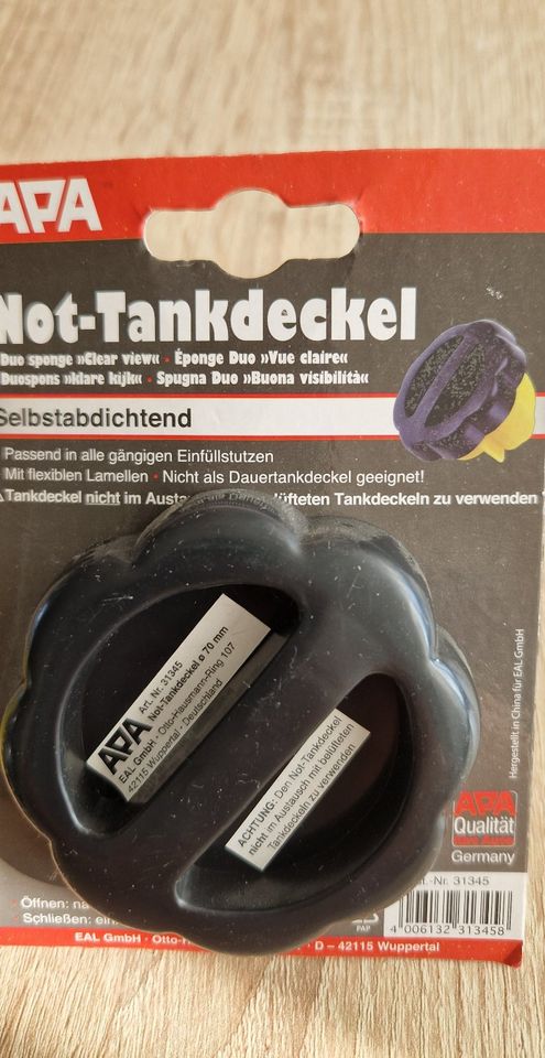 APA 2 Not-Tankdeckel, Haushaltslösung, NEU! in Niedersachsen - Emden