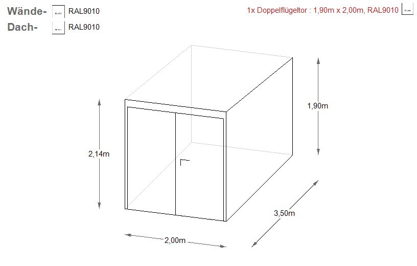 Garage Schuppe 2x3,5m Fertiggarage Lagerraum Gartenhaus 15587! in Schwäbisch Hall