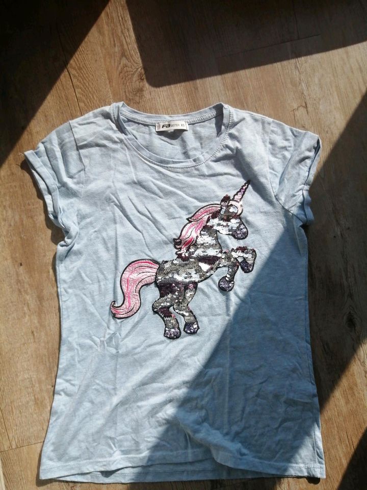 Pallietten T-shirt Einhorn Gr. XS in Mockrehna