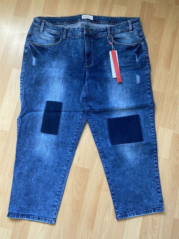 Sheego Damen 7/8 Stretch Jeans Gr. 50 blau NEU! in Pegau