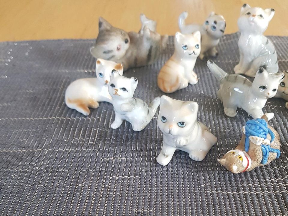 Katzenfiguren aus Porzellan in Oberhausen