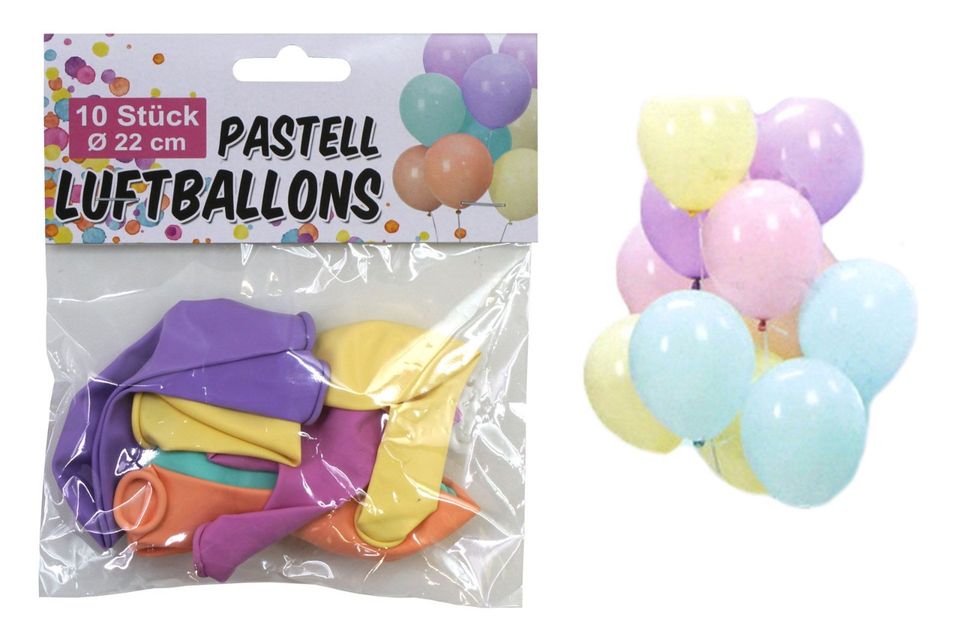 Luftballons Pastell (10er Pack) 24 Sets Posten Restposten in Ascheberg
