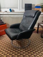 Vintage IKEA Ledersessel Fernsehsessel Mid Century Style Schwarz Bayern - Großwallstadt Vorschau