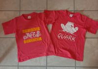 2 witzige T-Shirts Mädchen 134/140 pink Niedersachsen - Schladen Vorschau