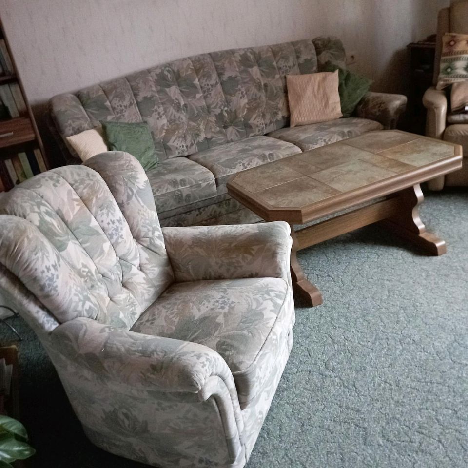 Wohnzimmer Einrichtung, Sessel, Schlafcouch, Tisch in Großniedesheim