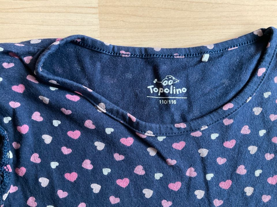 2 x Kleid von Topolino, Größe: 110/116, blau mit Herzen, pink in Petersberg