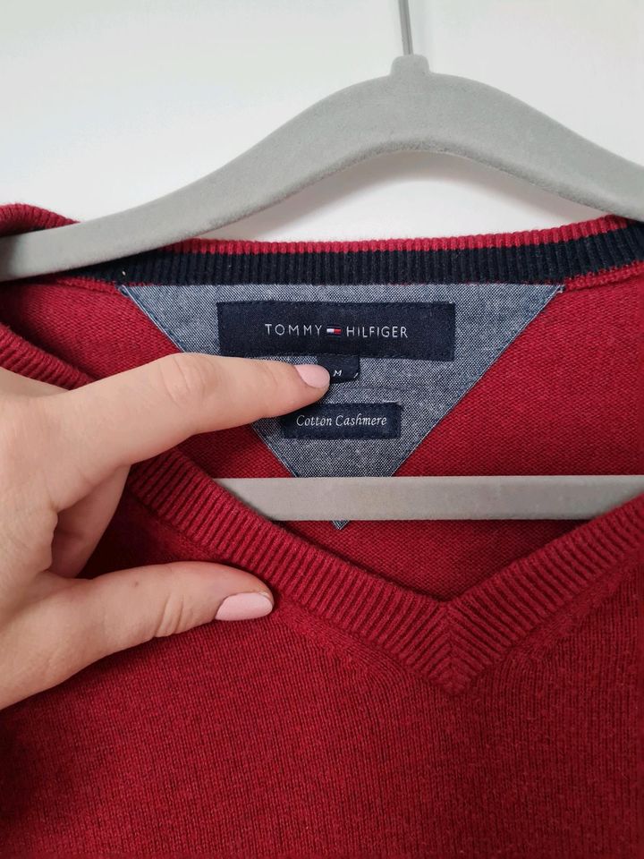 Roter tommy hilfiger pullover wolle cashmere in Freiberg