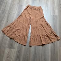 Hippie Palazzo Hose stufen Schichten Hosenrock weit beige Düsseldorf - Oberbilk Vorschau