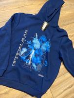Cooler oversized Hoodie / Pullover Schmetterling Schrift in blau Bayern - Frensdorf Vorschau