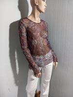 Bluse / Shirt - Oui Set - dklrot gemustert/ transparent - Gr. 40 Nordrhein-Westfalen - Ennigerloh Vorschau