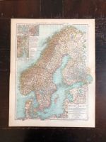 Alte XXL Landkarte um 1900: Schweden und Norwegen München - Altstadt-Lehel Vorschau