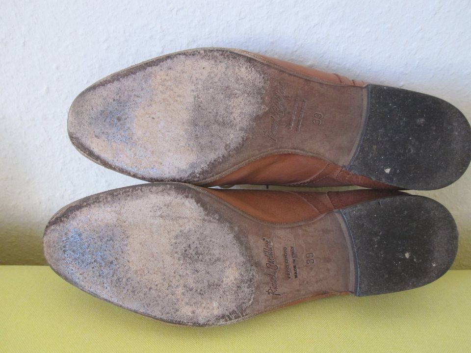 Schnürer Schnürschuh Riccardo Cartillone Gr. 39 beige braun Leder in Berlin