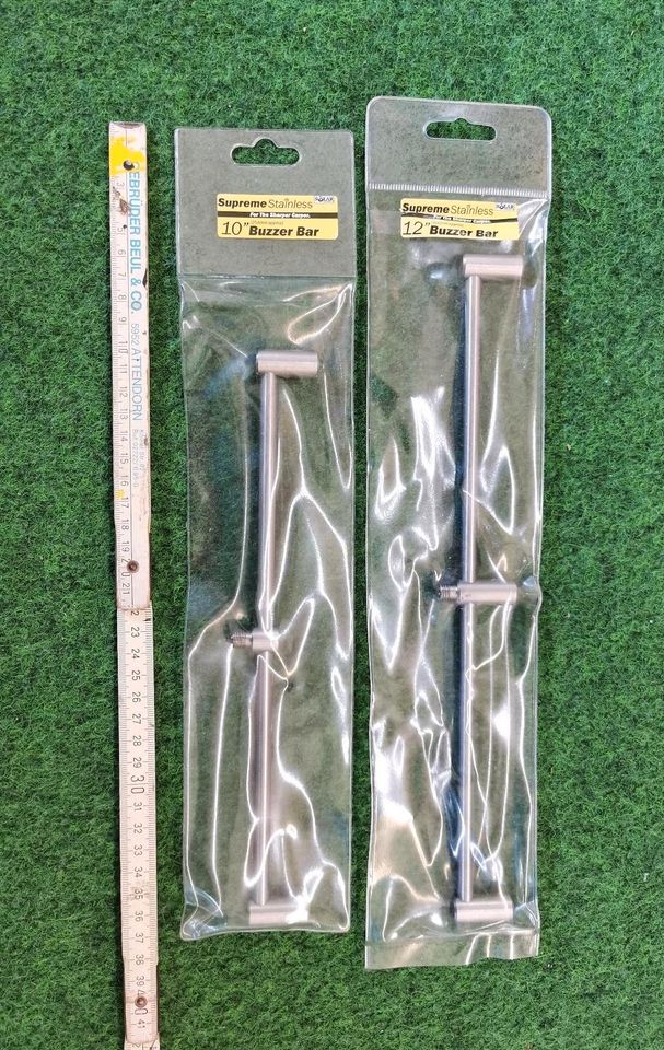 2× Solar Tackle Supreme Stainless 10" & 12" Buzzer Bars NEUWARE!! in Bad Bentheim