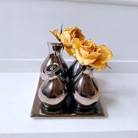 Vierfach Vase Silber Blumenvase Shabby Chic Blumen Deko Hessen - Fuldatal Vorschau