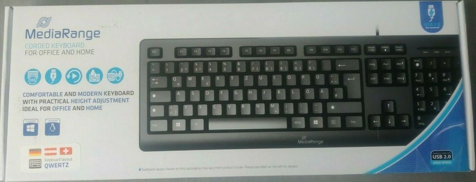 Mediarange Tastatur mit Kabel Keyboard QWERTZ MROS109 Neu in Berlin