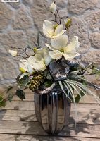 GB Deko große Vase silber Magnolien Efeu Äste Kunstblumen Niedersachsen - Friesoythe Vorschau