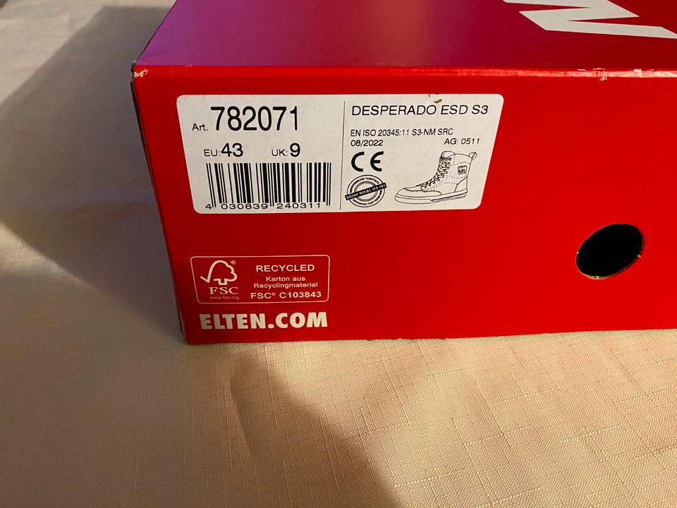 Elten Sicherheitsstiefel Desperado ESD S3 / Größe 43 / NEU!!! in  Baden-Württemberg - Herbrechtingen | eBay Kleinanzeigen ist jetzt  Kleinanzeigen