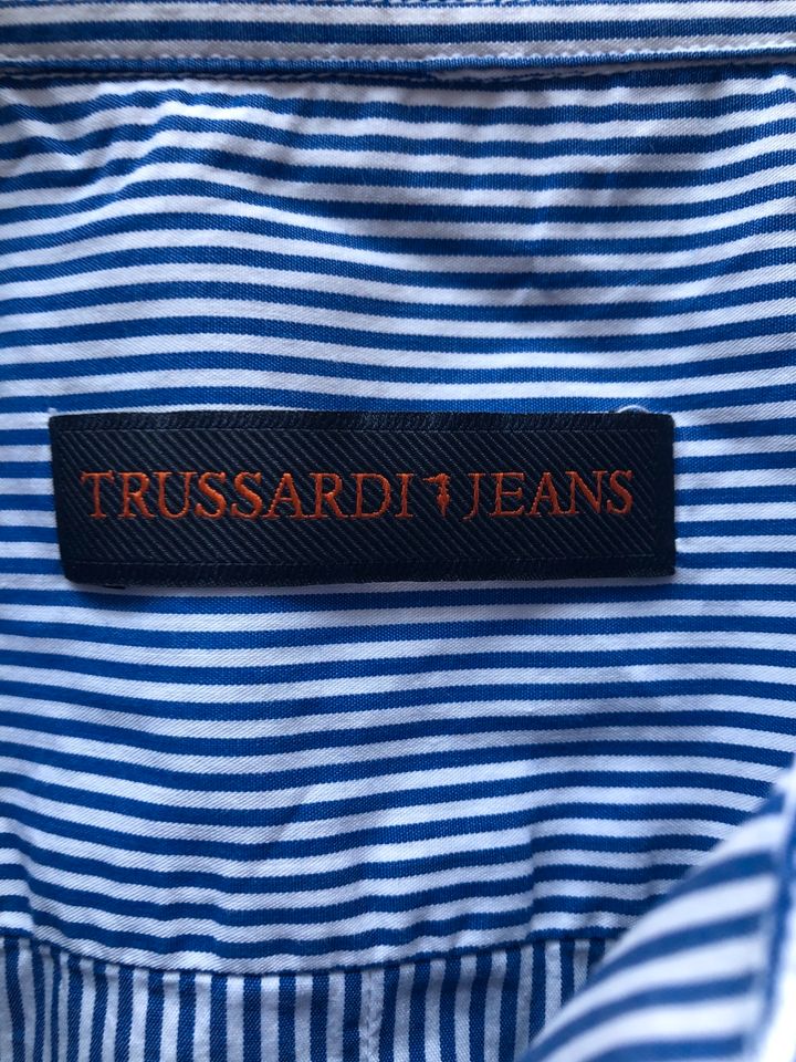 Damenhemd, Gr. 42, Trussardi Jeans, weißblau gestreift in Rodenbach