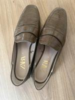 Slipper Schuhe Zara 39 taupe/braun Wandsbek - Hamburg Hummelsbüttel  Vorschau
