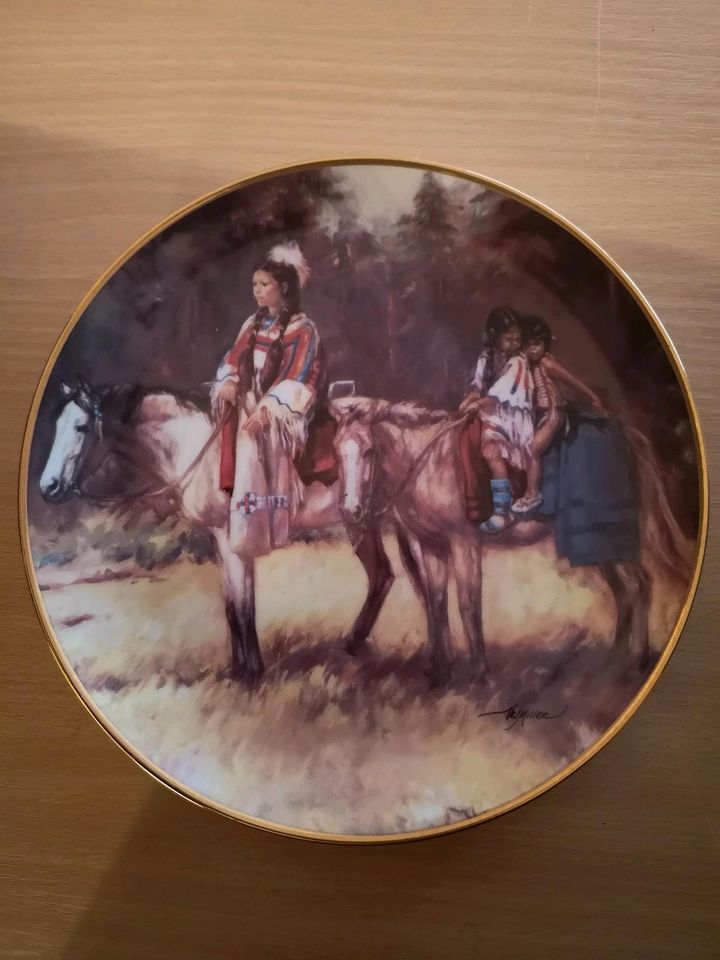 Sammelteller Indianer, Franklin Mint, Indianer Motiv in Pocking