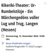 Theaterkarte „Kikerikitheater“ in LANGEN Hessen - Langen (Hessen) Vorschau