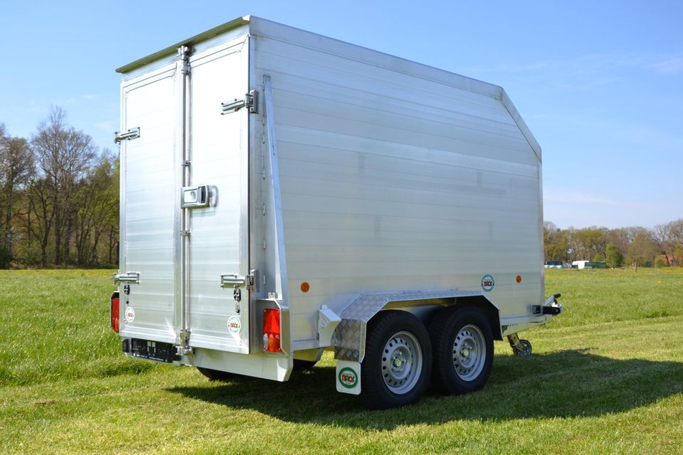 ⭐ BAOS Voll Aluminium Kofferanhänger Pkw Anhänger Aluminium Kasten Transportanhänger Hochlader Tieflader mobile Werkstatt mobiles Lager Baustelle Möbeltransport Umzug Promotion Motorradanhänger Ballon in Großenkneten