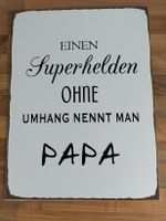 Metallschild Papa Superheld - Perfektes Geschenk zum Vatertag Brandenburg - Nauen Vorschau