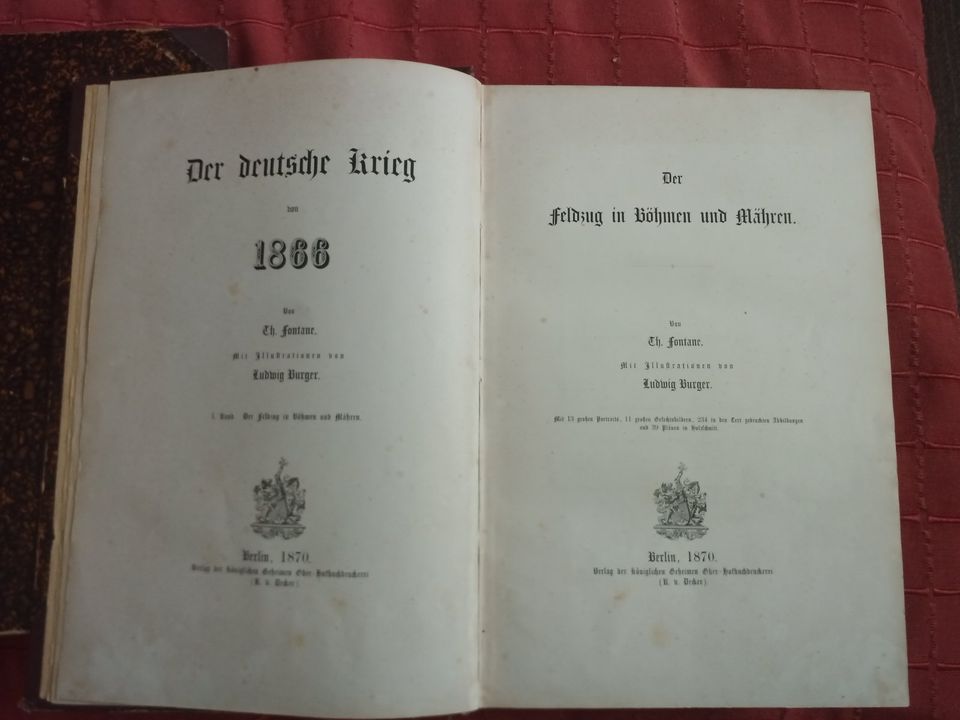 Der deutsche Krieg von 1866. Bd 1 u. 2 Theodor Fontane in Freiberg