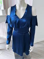 Mango Casual Cut Out Schulter Kleid Satin blau S 36 Nordrhein-Westfalen - Bad Salzuflen Vorschau